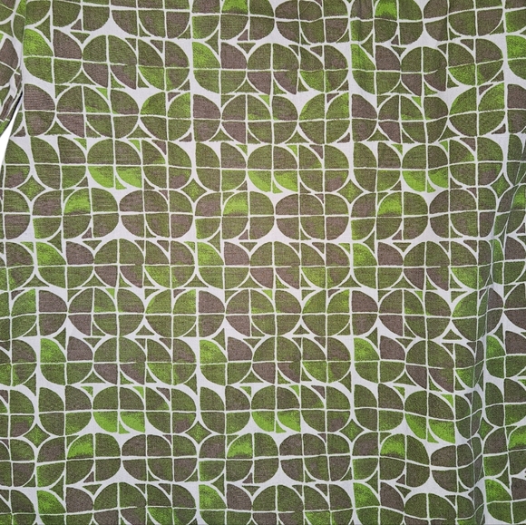 Jessica Simpson Green Brown Cotton Geometric Print Dress Sz M Ruffle Hem READ - Picture 12 of 14